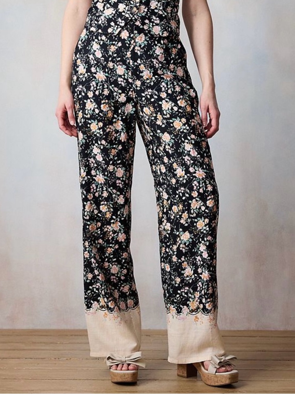 Women’s LC Lauren Conrad High Rise Wide Leg Trouser Pant Size 4 Long NWT